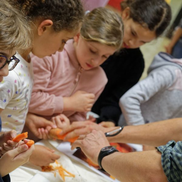 enfants - épluchage carottes - économe